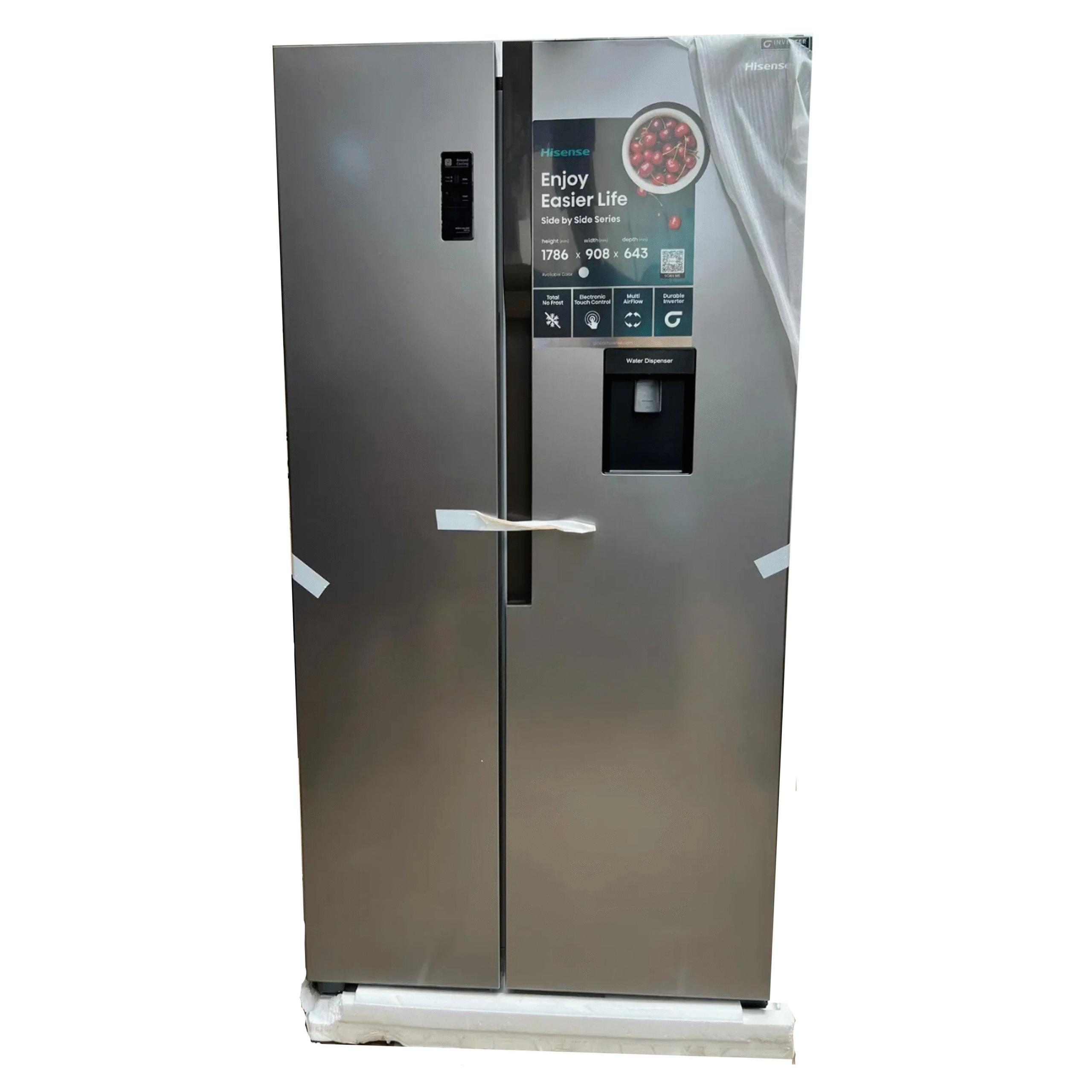 Hisense 516L Side-by-Side Refrigerator with Water Dispenser - Ref67wsi