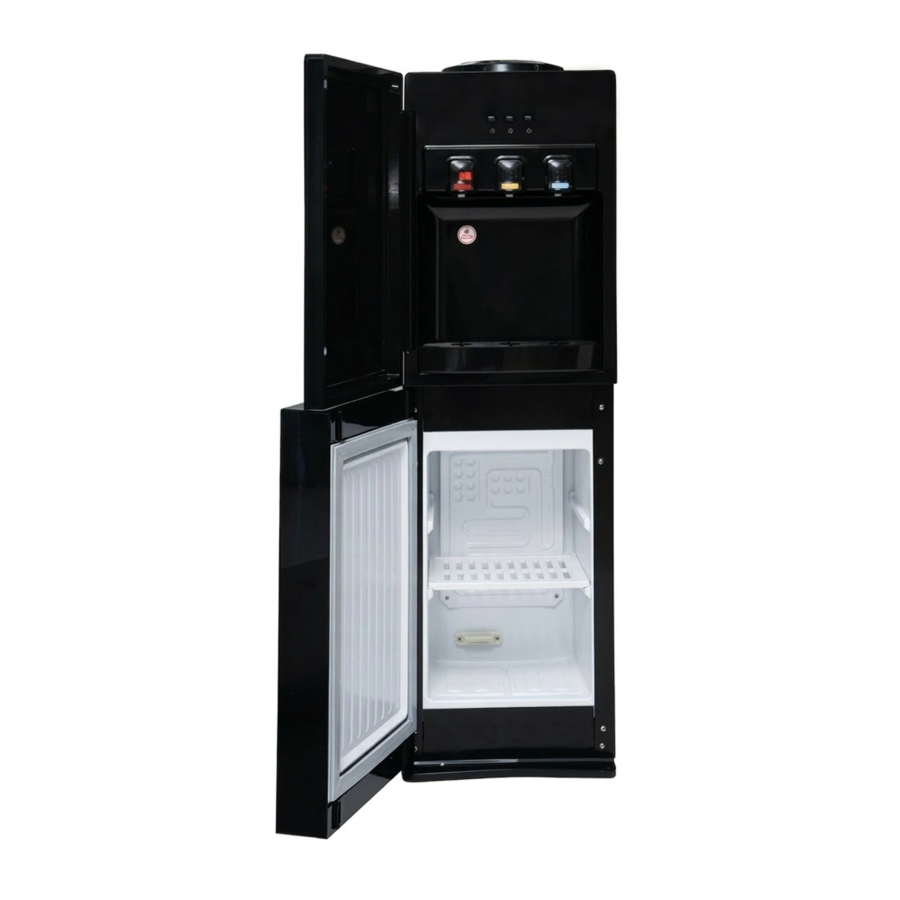 Maxi 2382S-B 3-Faucet Water Dispenser – Hot, Cold & Normal Top Loading Black Drinking Water System