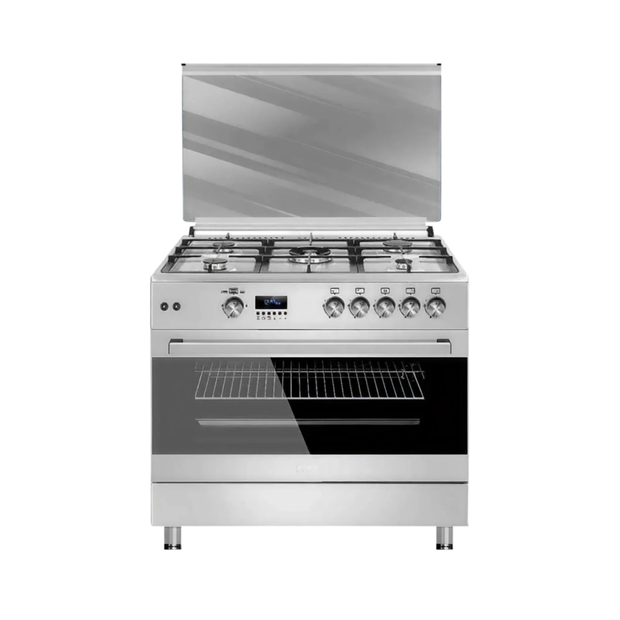 Maxi 60x90 5 Burner Standing Gas Cooker – INOX Finish | Auto Ignition Freestanding Kitchen Stove (Model 5B)