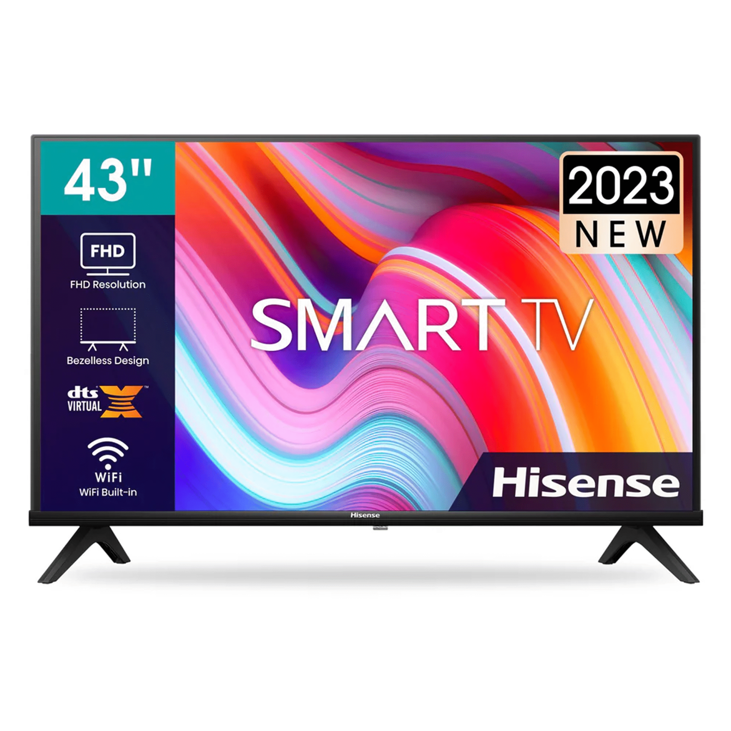 Hisense 43" Full HD Smart TV with Streaming Apps & Slim Bezel Design - 43A4K