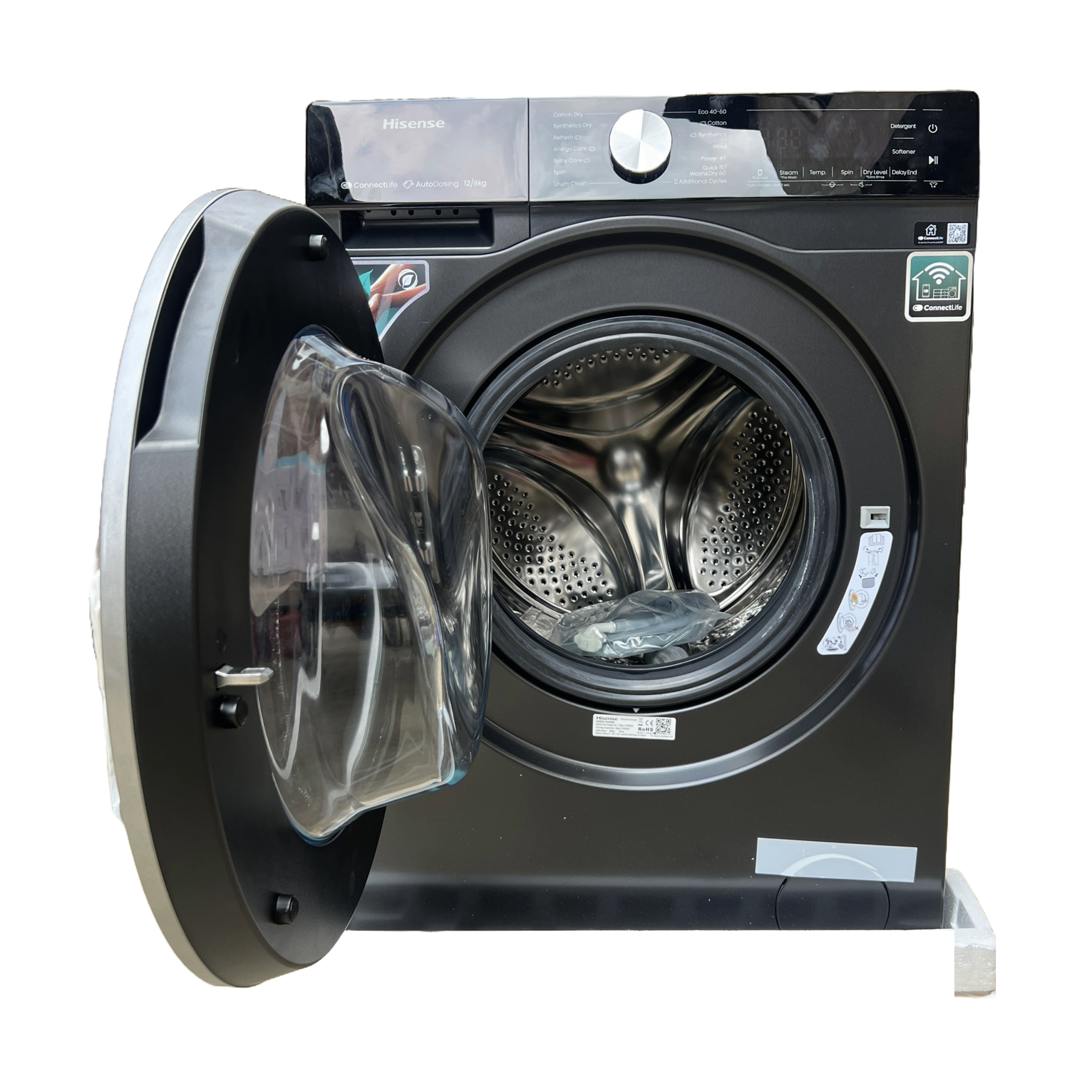 Hisense 12kg/8kg Front-Load Washer Dryer Combo – All-in-One Laundry Unit WM5S1245BB-WD