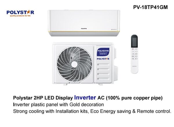 POLYSTAR 2HP LED DISPLAY INVERTER AC WITH KIT PV-18TP41GM