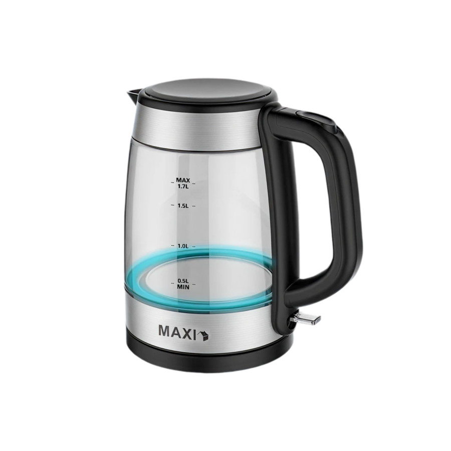 Maxi 1.7L Stainless Steel Electric Kettle – Silver Fast Boil Water Kettle, 1850–2200W