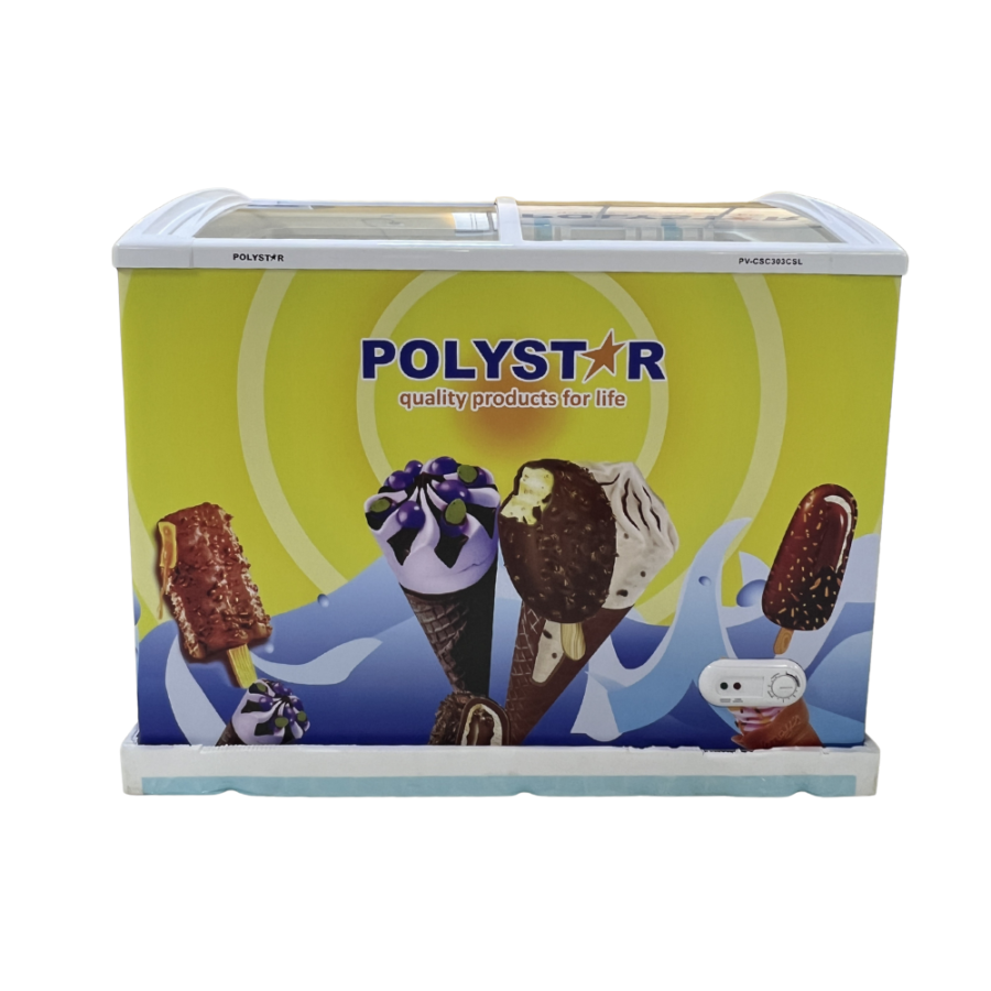 Polystar PV-CSC303CSL 225L Upright Glass Door Showcase Freezer – Commercial Freezer
