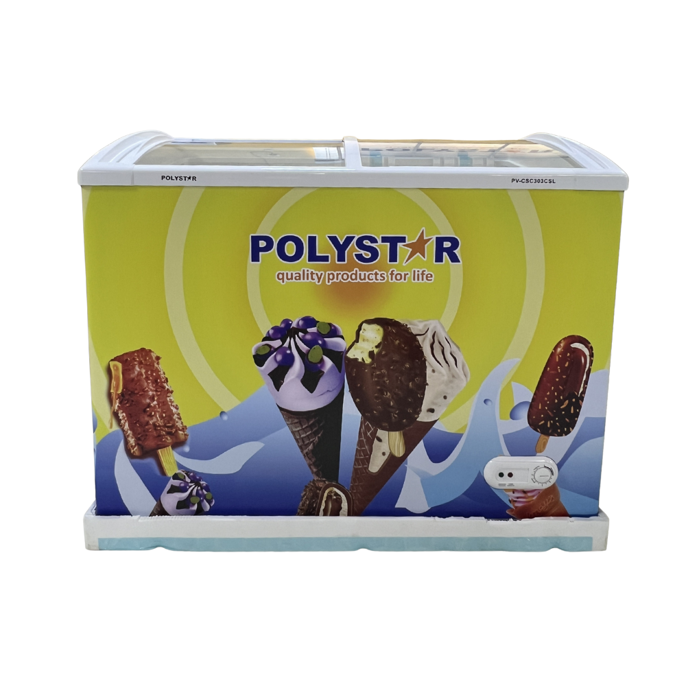 Polystar PV-CSC303CSL 225L Upright Glass Door Showcase Freezer – Commercial Freezer