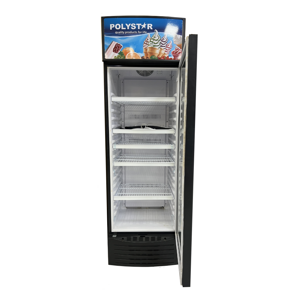 Polystar PV-SC426BG 350L Showcase Chiller – Glass Door Display Refrigerator for Drinks & Snacks
