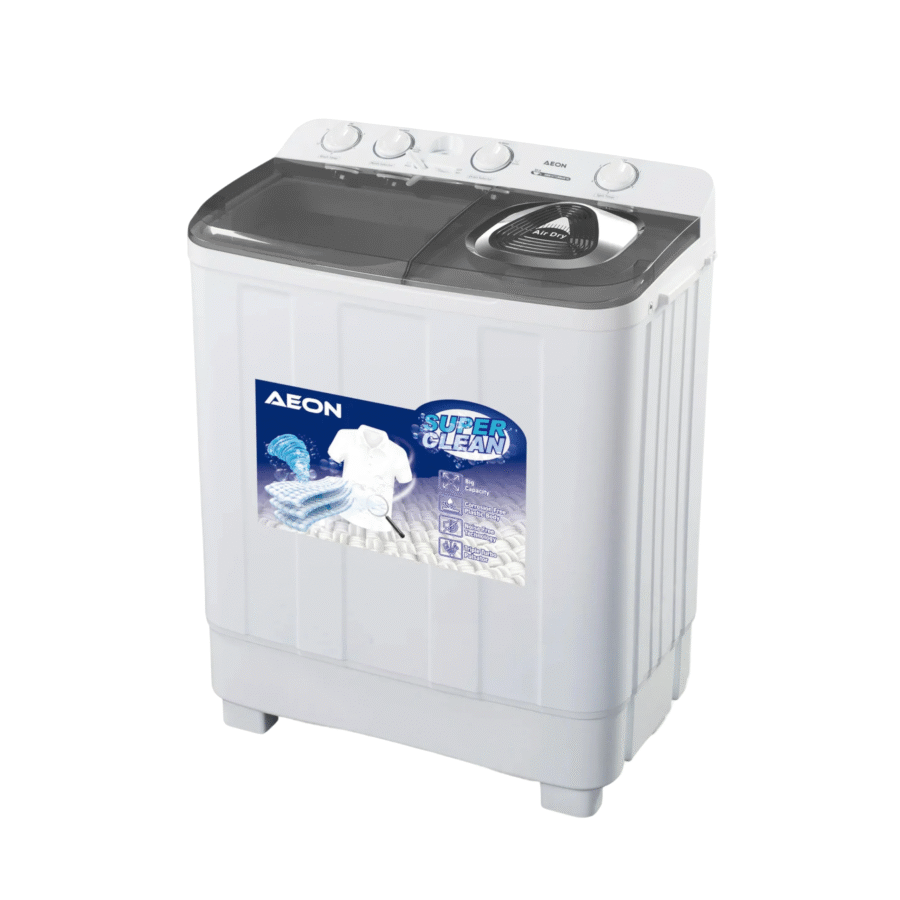 Aeon Twin Tub Washing Machine – 10kg Wash Capacity, 6kg Spin Capacity – Semi-Automatic Top Load