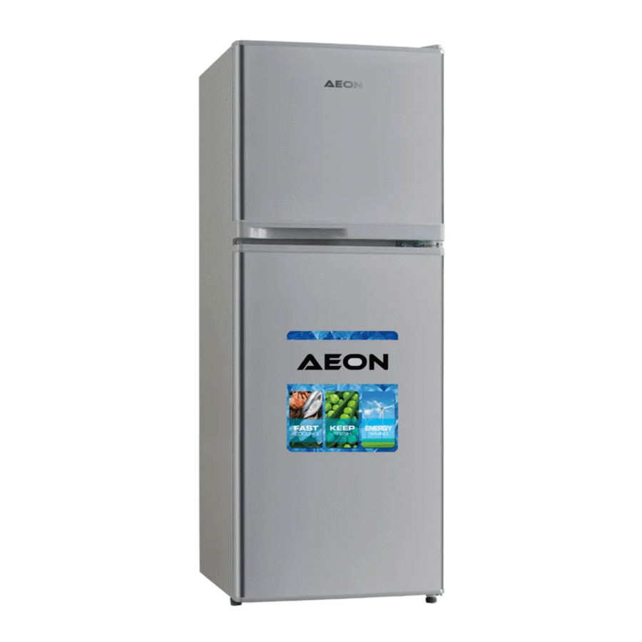 Aeon ART138G 135L Compact Double-Door Refrigerator with Freezer – Grey