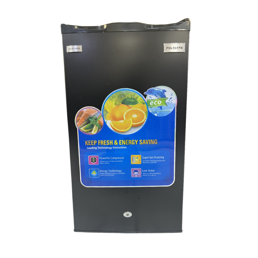 Polystar Compact 90L Tabletop Refrigerator in Black – Single-Door PV-SF180BB