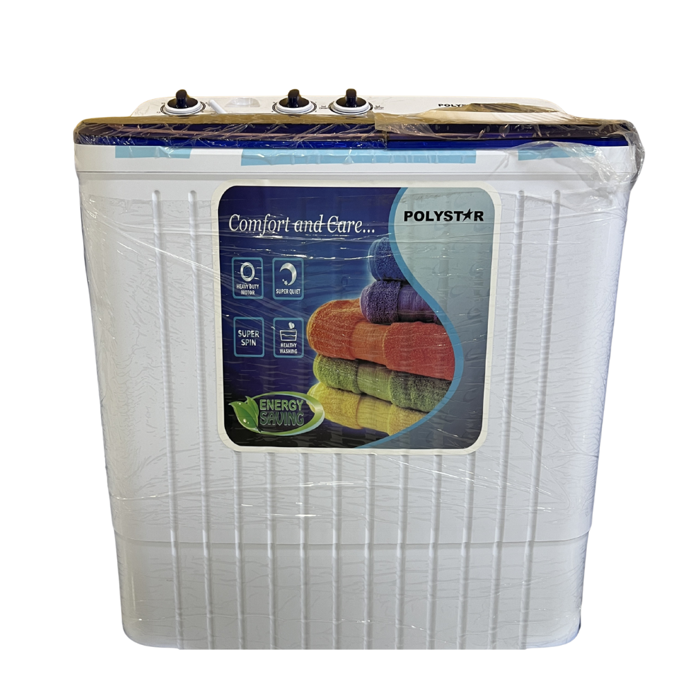 Polystar 9kg Twin Tub Top-Loading Washing Machine with Dual Wash & Spin System – PV-WDW9KG