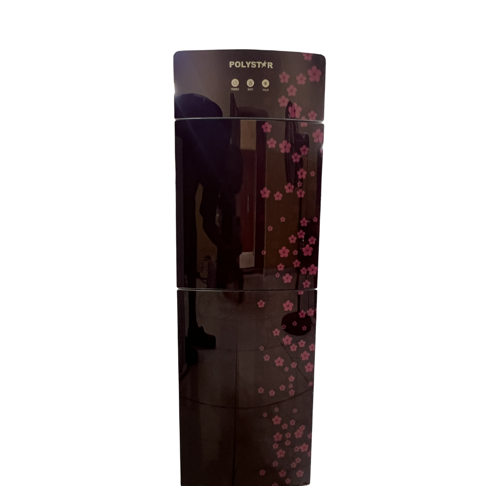 Polystar Red Water Dispenser with Built-In Fridge & Freezer – Hot & Cold Functions (PV-R6JX-5RF)