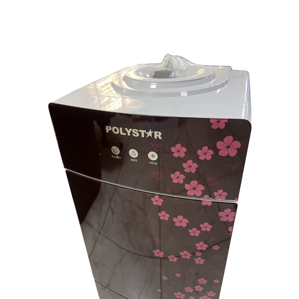 Polystar Red Water Dispenser with Built-In Fridge & Freezer – Hot & Cold Functions (PV-R6JX-5RF)