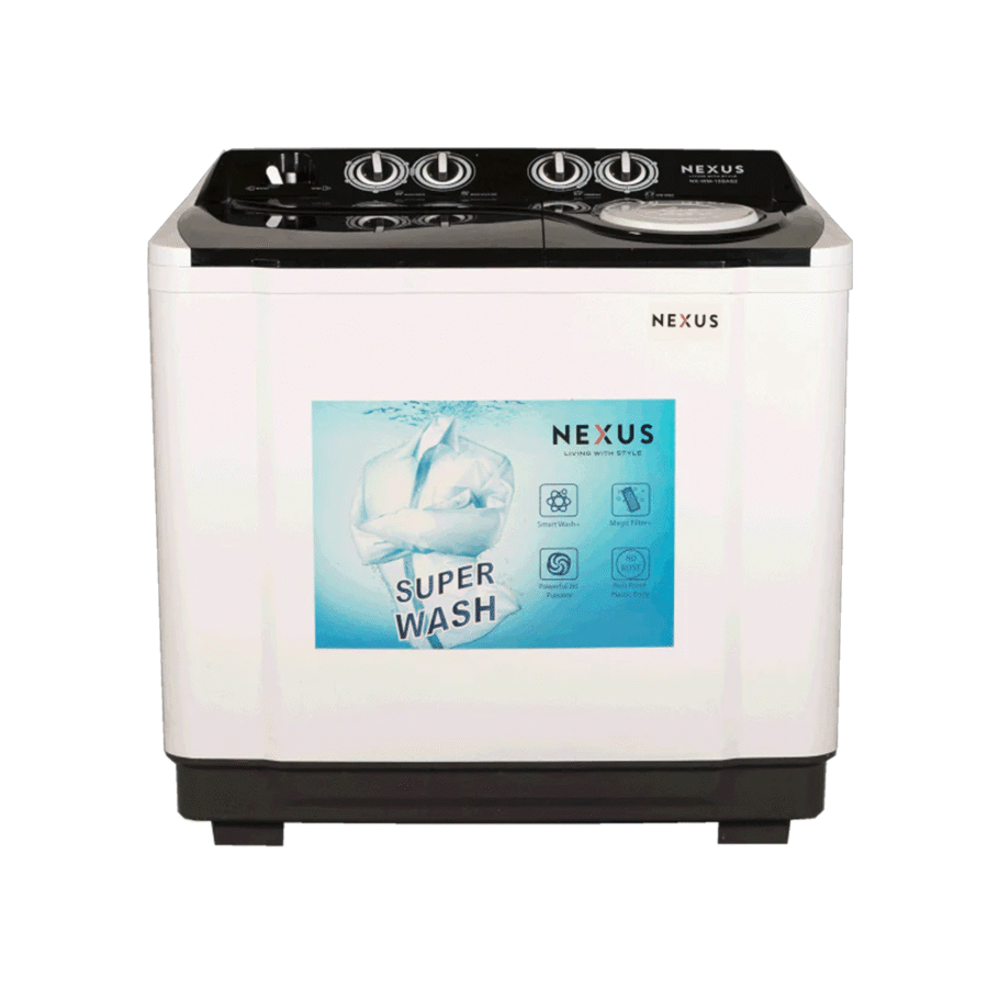 NEXUS 19kg Semi-Automatic Twin Tub Washing Machine – Model NX-WM-19SAK, Heavy-Duty Laundry Washer for Home Use