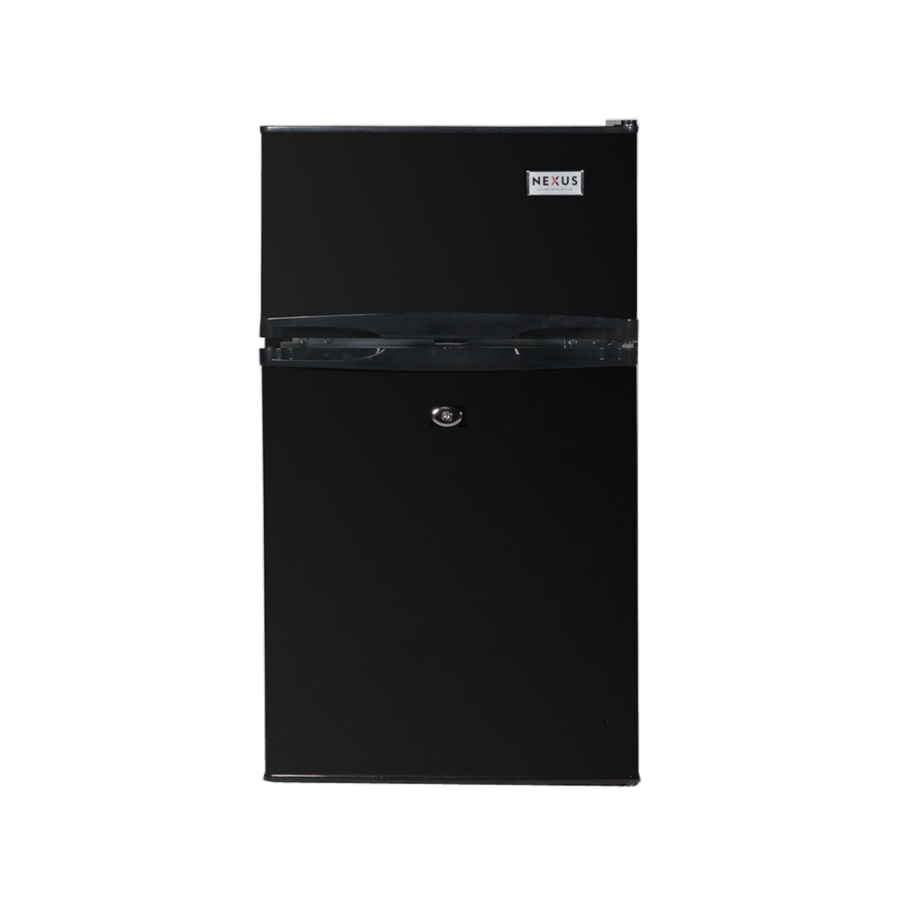 NEXUS 87L Top Freezer Refrigerator – Model NX-130, Black Compact Fridge for Home & Office