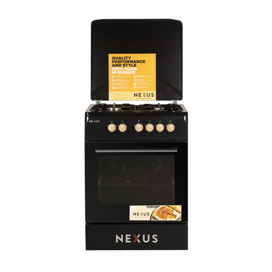 NEXUS 60x60cm Gas Cooker with Oven & Grill – 4-Burner Kitchen Stove NX-6003